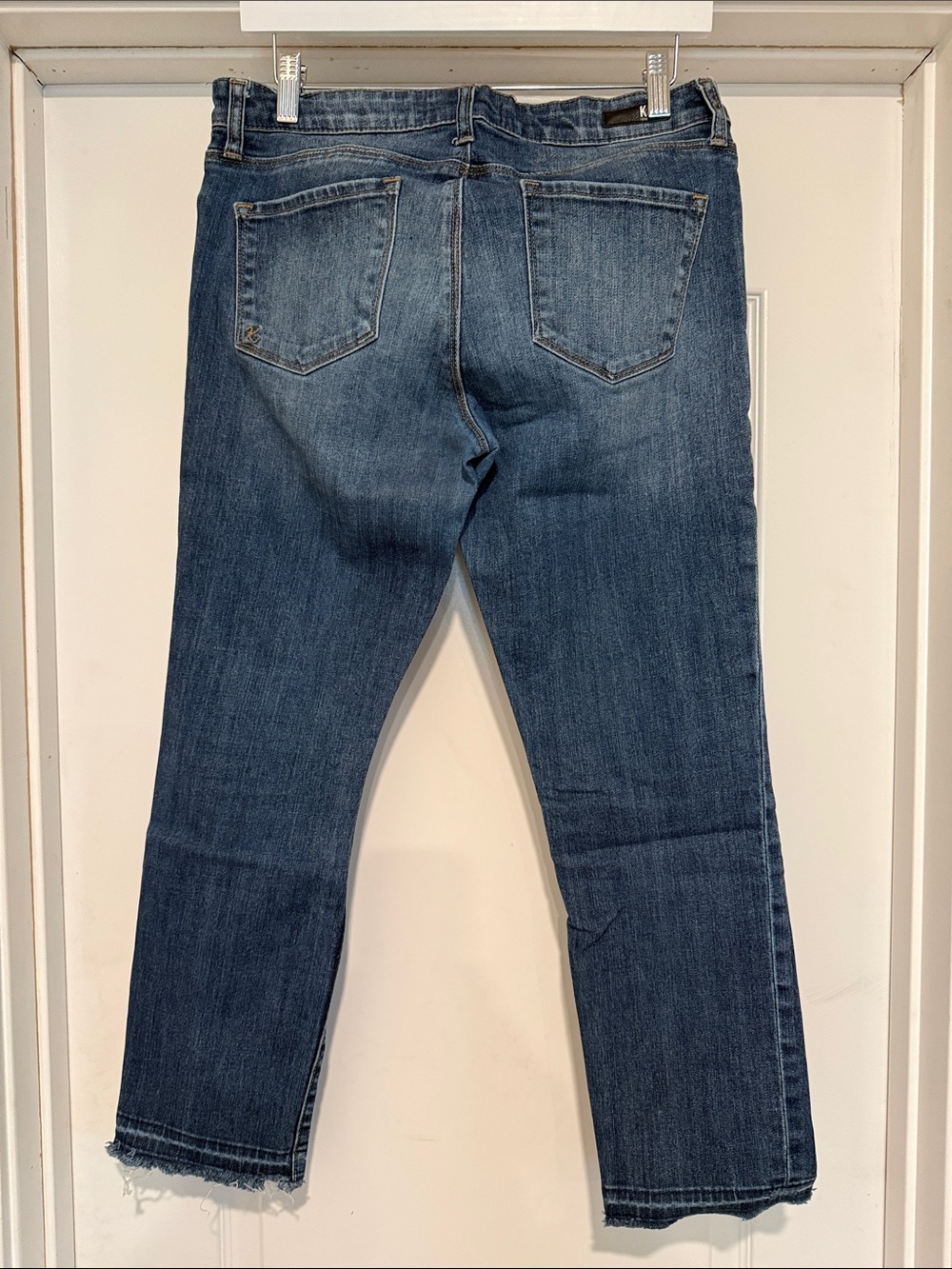 Kut from the Kloth Cropped Distressed Medium Blue Jeans - Picture 2 of 3